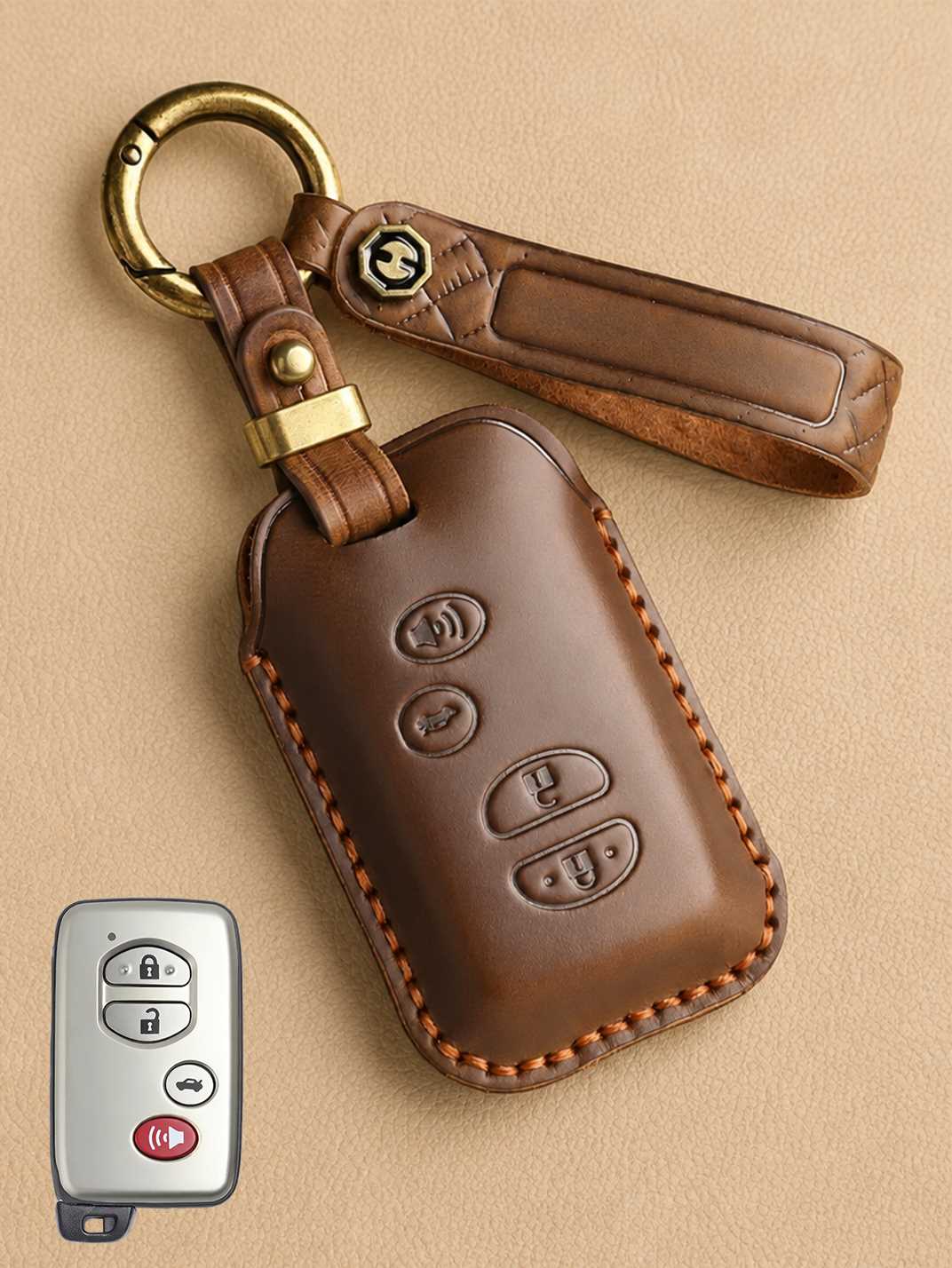 Premium Genuine Leather Toyota Key Cover