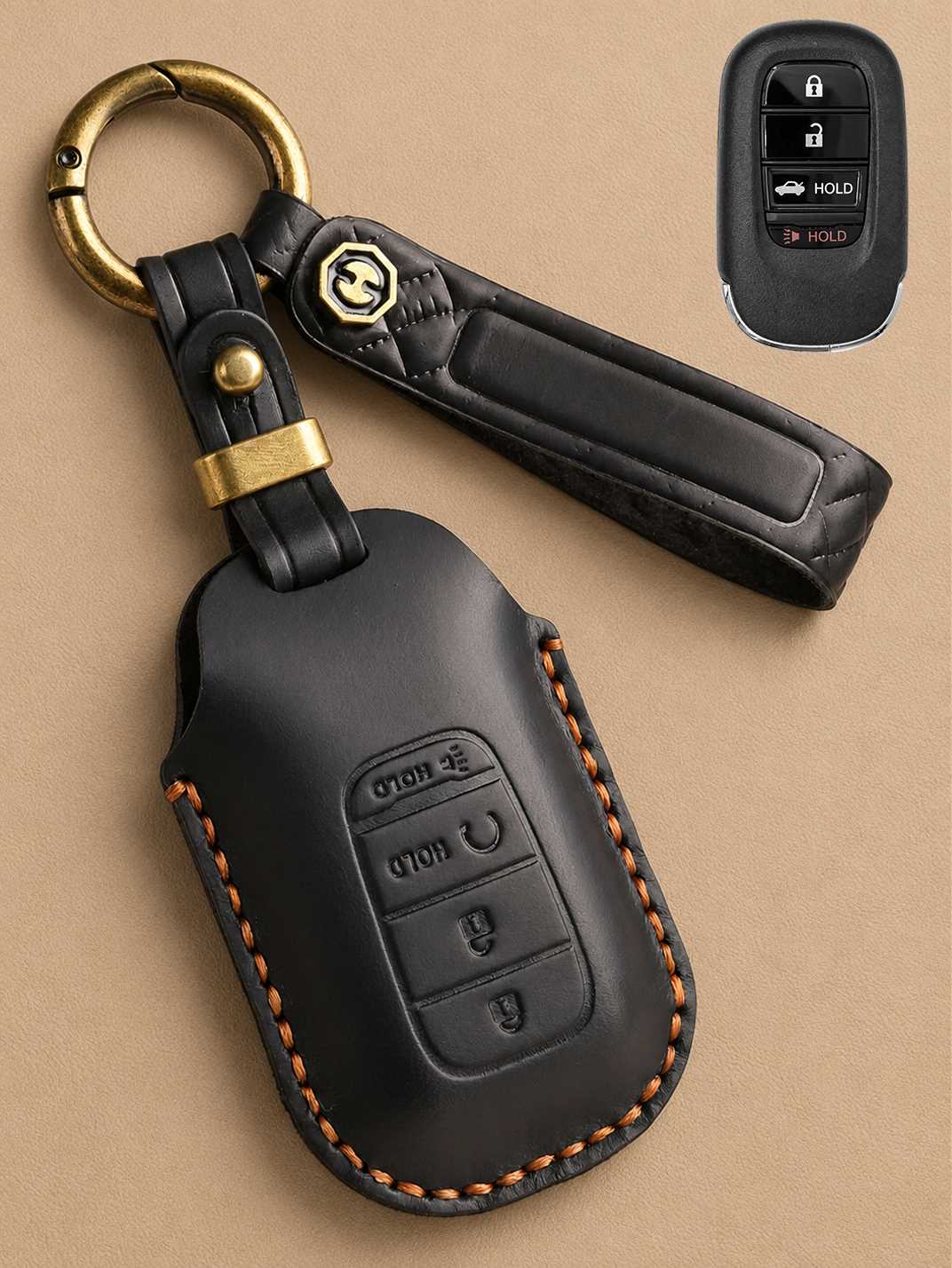 Premium Genuine Leather Honda Key Cover