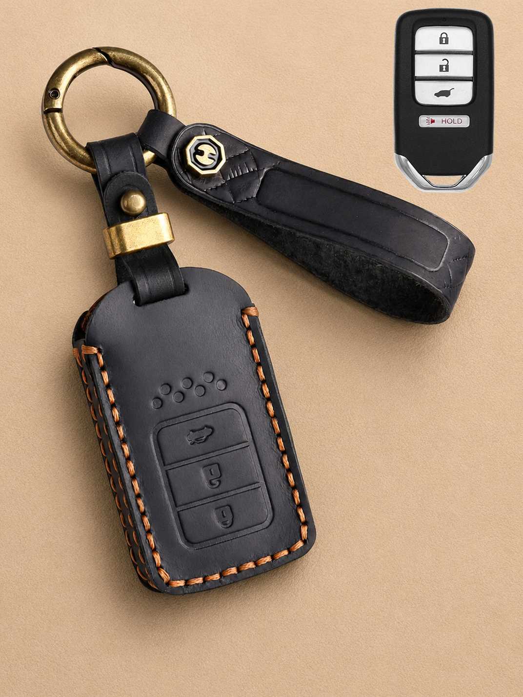 Premium Genuine Leather Honda Key Cover
