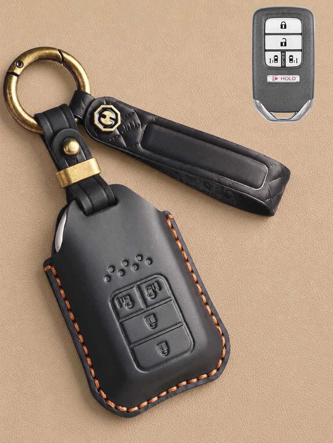 Premium Genuine Leather Honda Key Cover