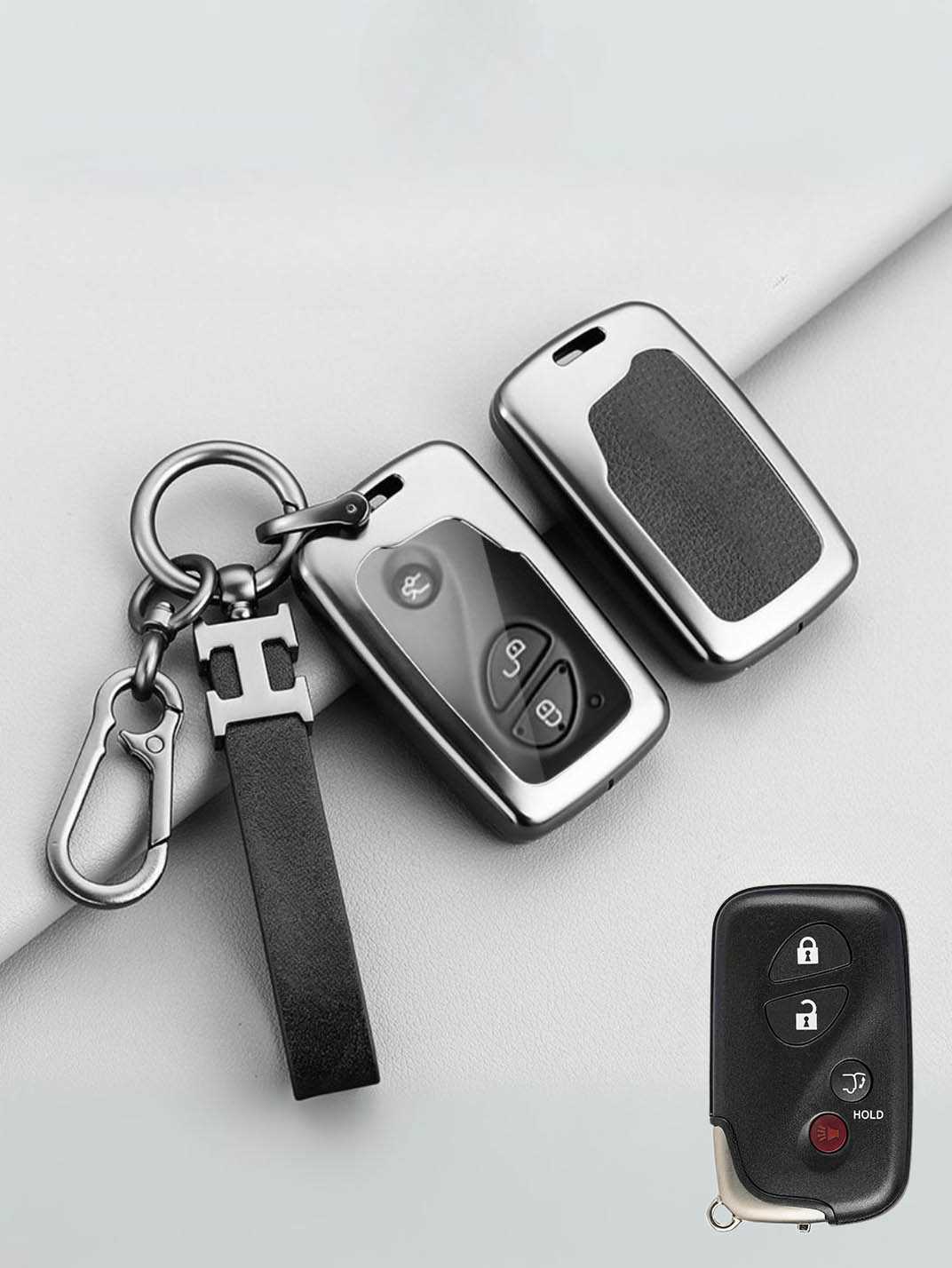 Vintage Leather Metal Alloy Lexus Key Cover