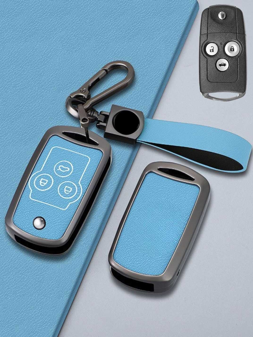 Honda Key Genuine Leather & Metal Frame