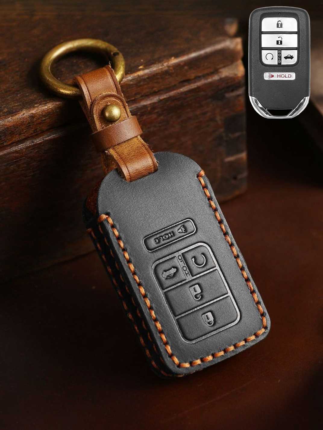 Premium Genuine Leather Honda Key Cover