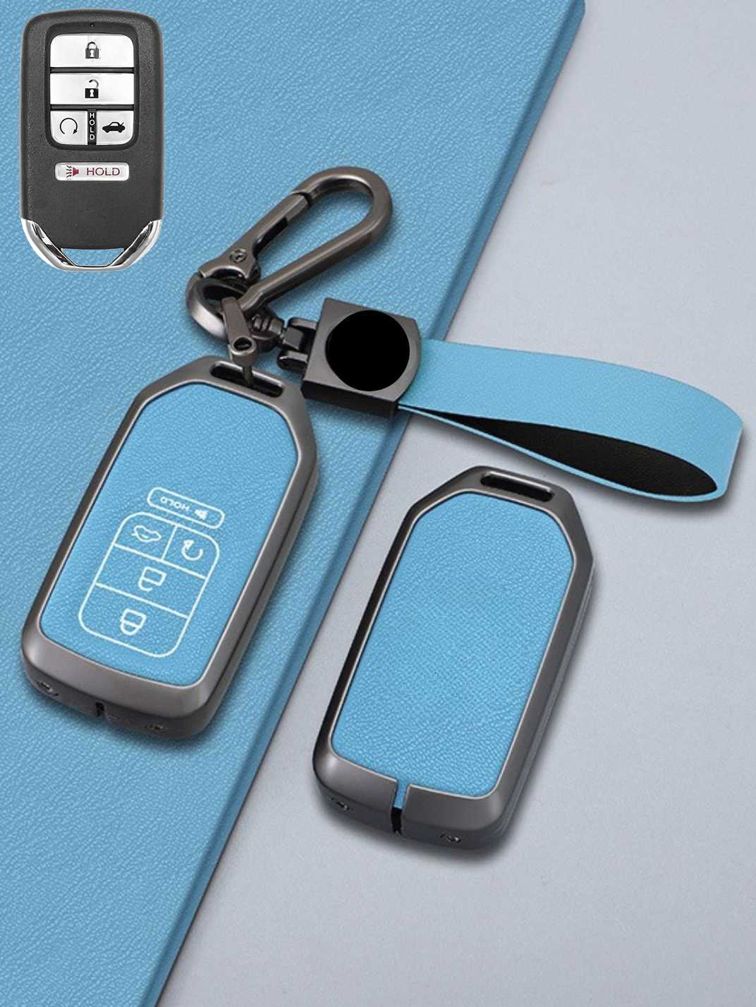 Honda Key Genuine Leather & Metal Frame