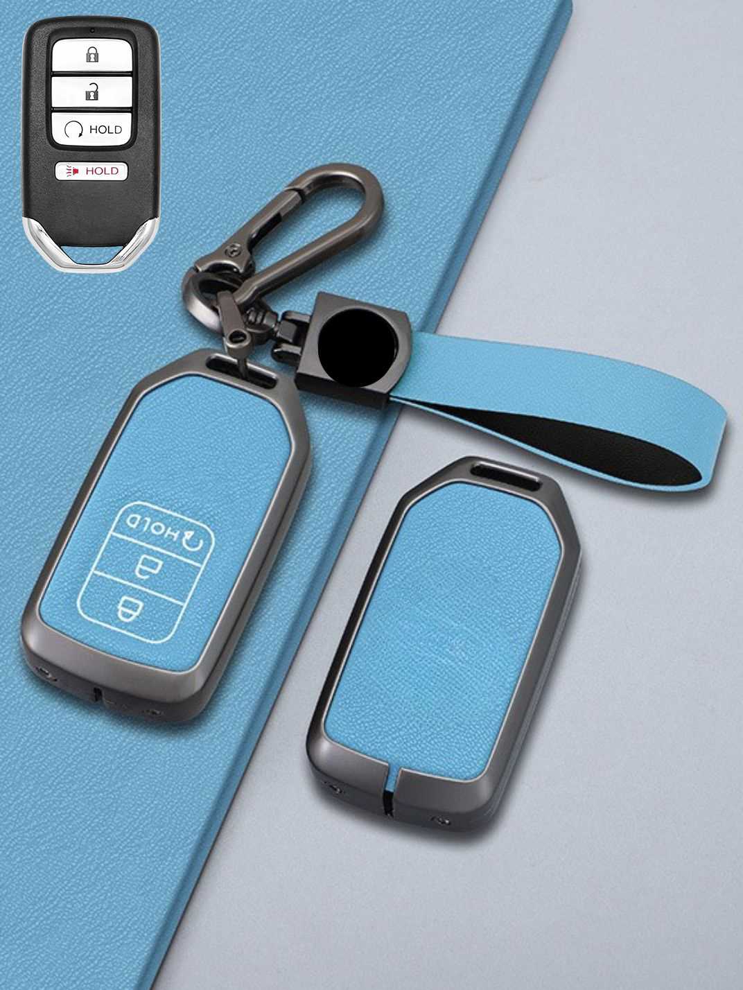 Honda Key Genuine Leather & Metal Frame