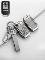 Vintage Leather Metal Alloy Honda Key Cover