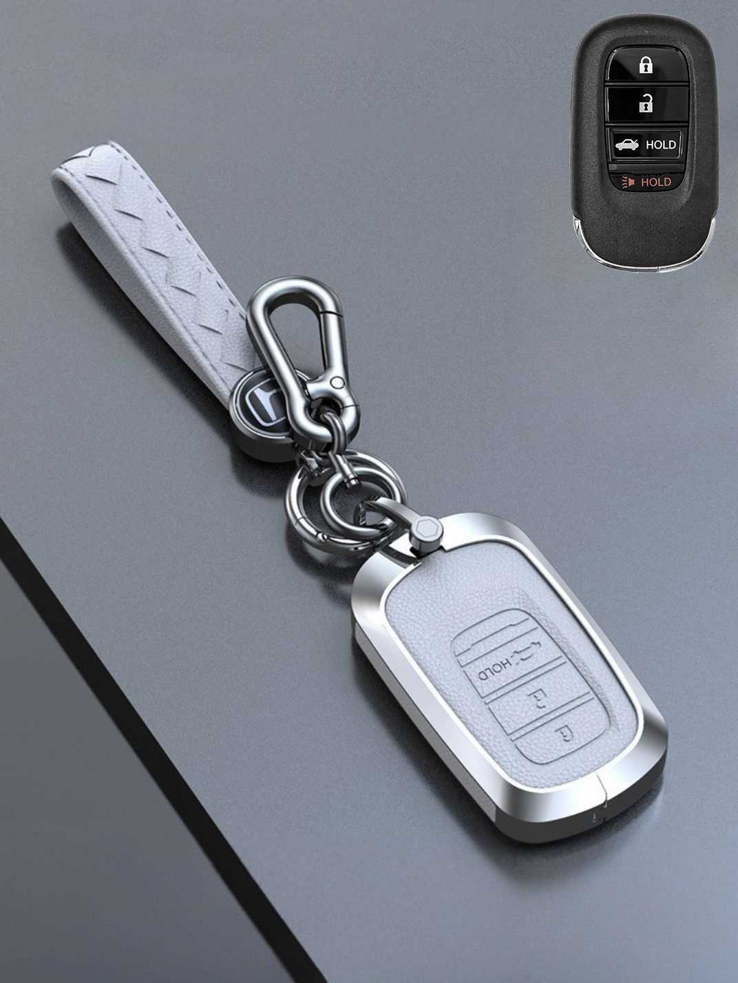Honda Key Genuine Leather & Metal Frame