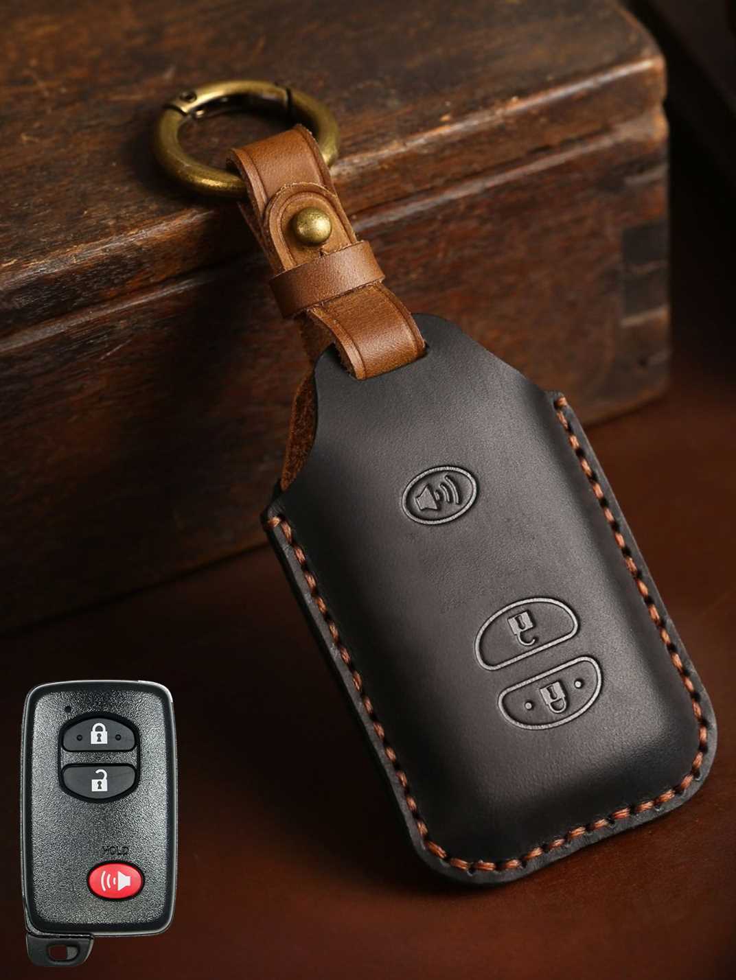 Premium Genuine Leather Toyota Key Cover