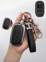 Honda Key Fob Cover with Leather & Metal Frame
