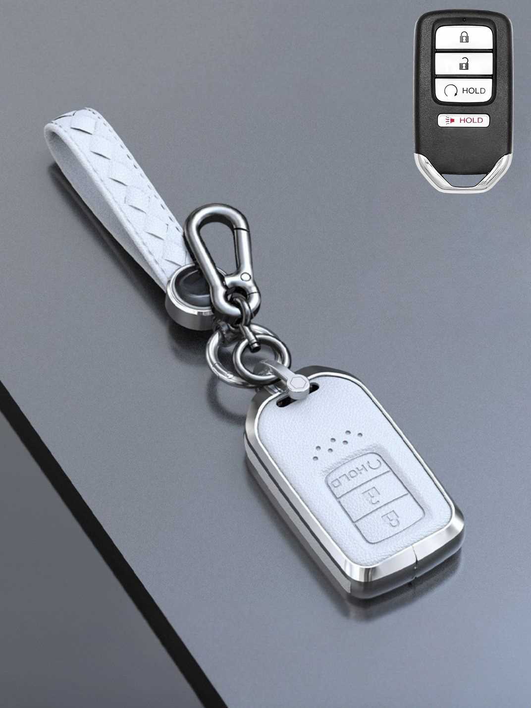 Honda Key Genuine Leather & Metal Frame