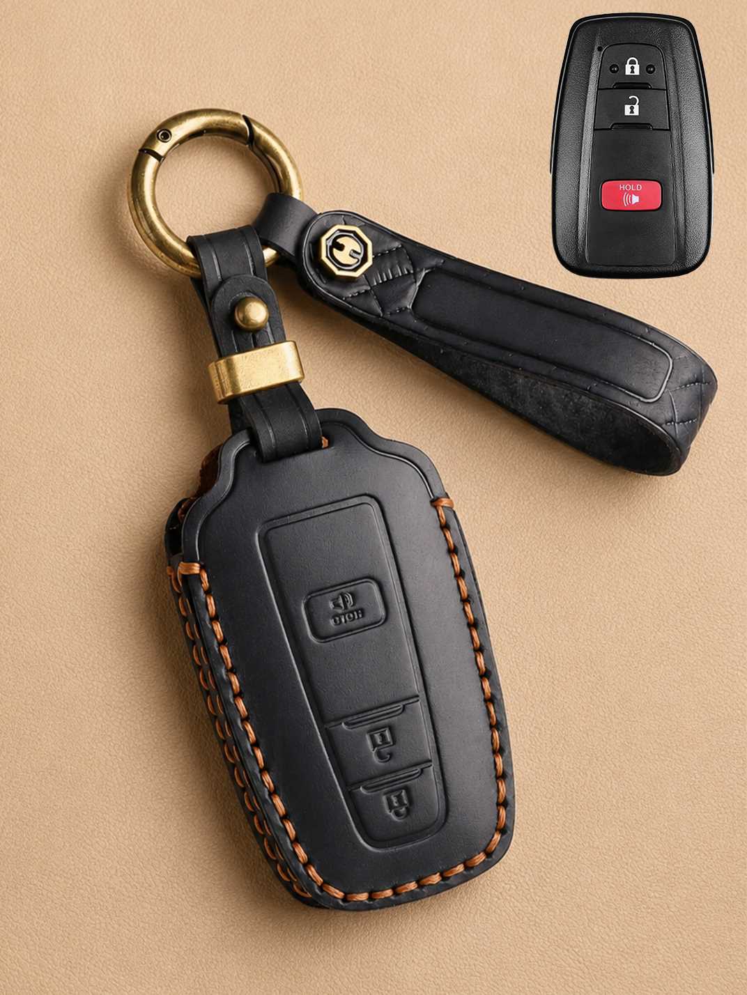 Premium Genuine Leather Toyota Key Cover