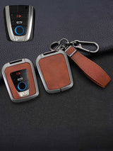 Vintage Leather Metal Alloy BMW Key Cover