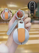 MINI Key Fob Cover with Leather & Metal Frame