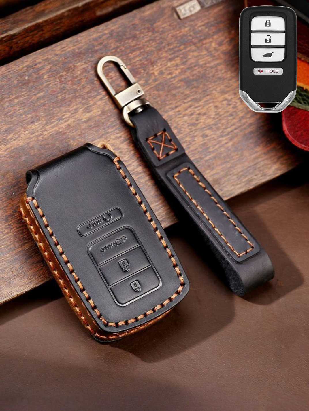 Premium Genuine Leather Honda Key Cover