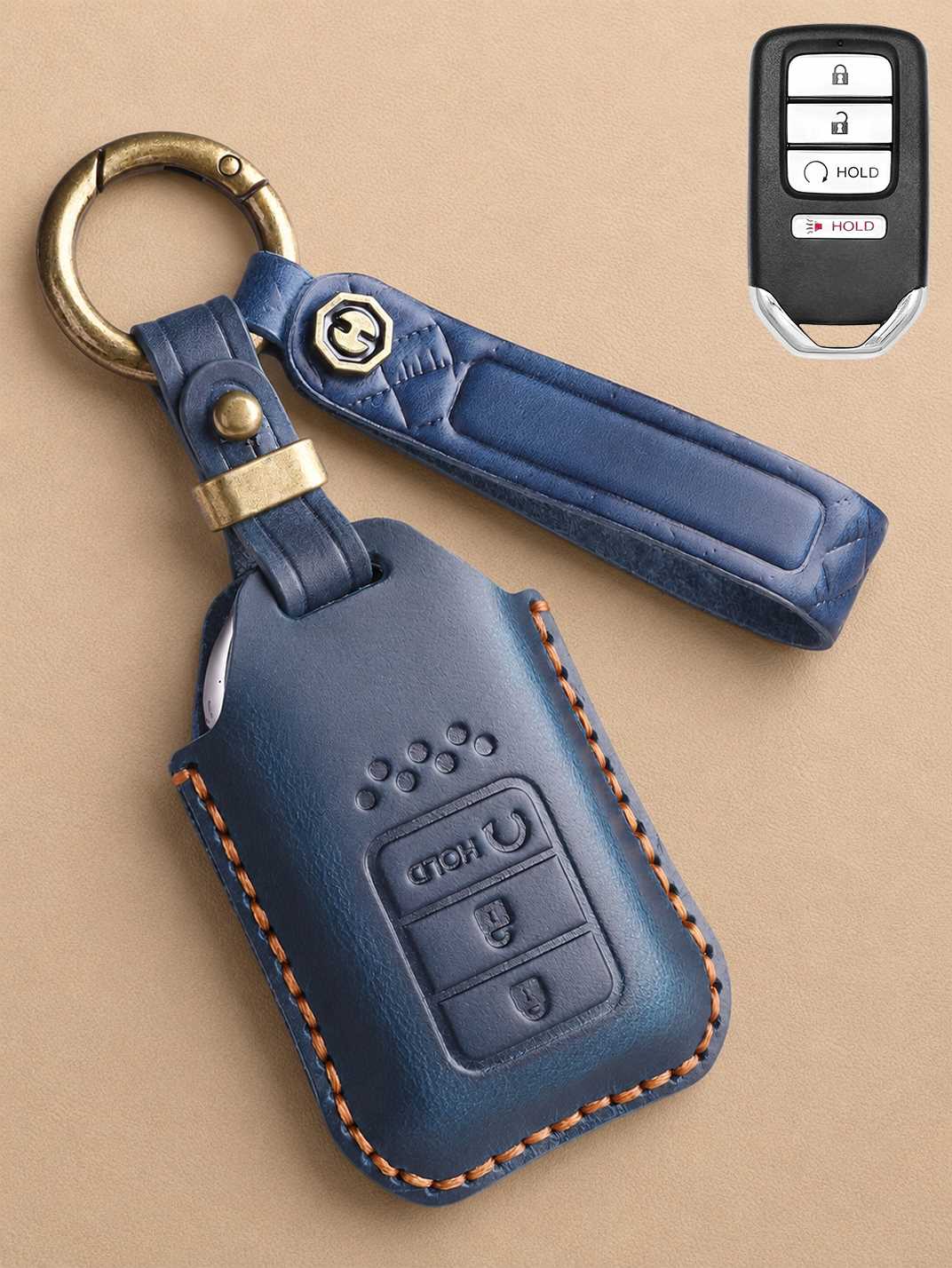 Premium Genuine Leather Honda Key Cover
