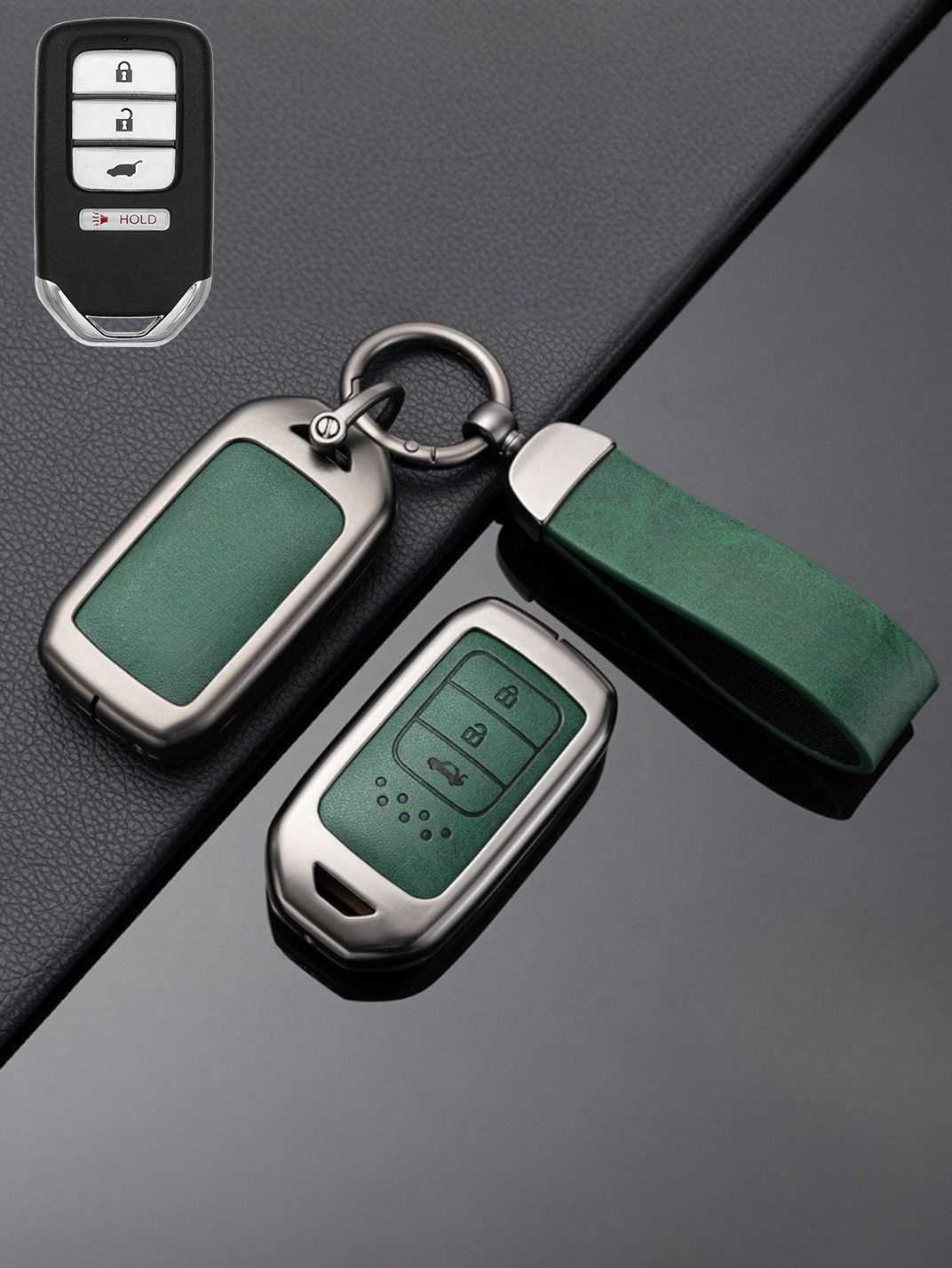 Honda Key Genuine Leather & Metal Frame