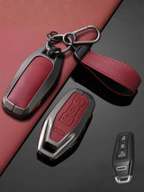 Vintage Leather & Metal Alloy Audi Key Cover