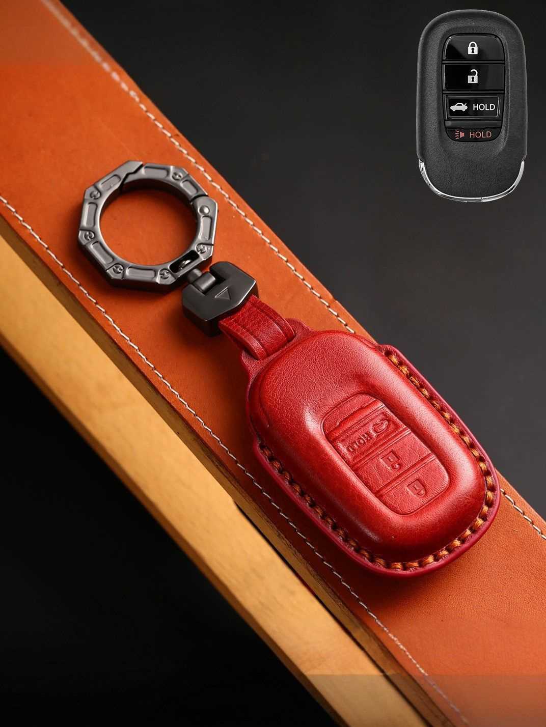 Premium Genuine Leather Honda Key Cover
