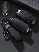 Audi Key Genuine Leather & Metal Frame Cover