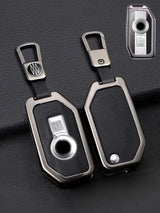 Vintage Leather & Metal Alloy BMW Motorcycle Key Cover