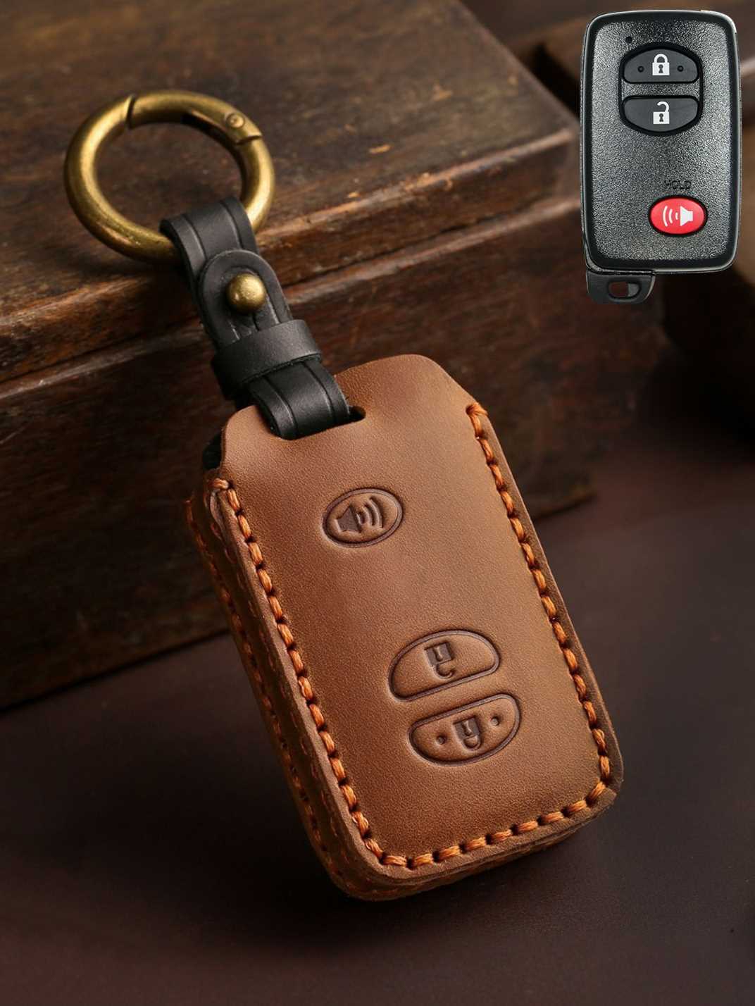 Premium Genuine Leather Toyota Key Cover