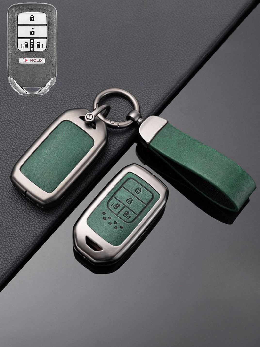 Honda Key Genuine Leather & Metal Frame