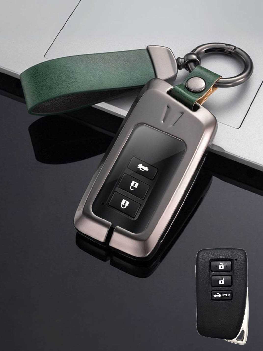Vintage Leather Metal Alloy Lexus Key Cover