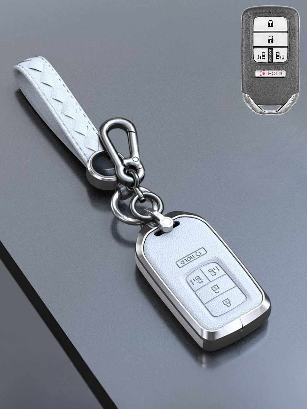Honda Key Genuine Leather & Metal Frame