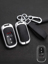 Vintage Leather Metal Alloy Honda Key Cover