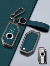 BMW Motorcycle Key Genuine Leather & Metal Frame
