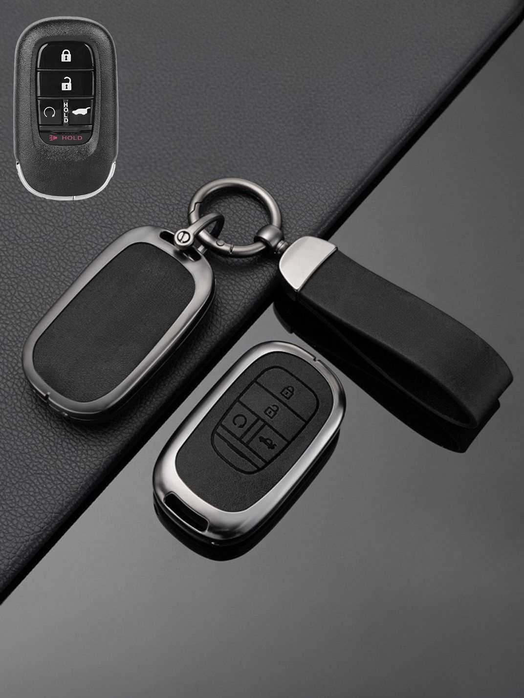 Honda Key Genuine Leather & Metal Frame