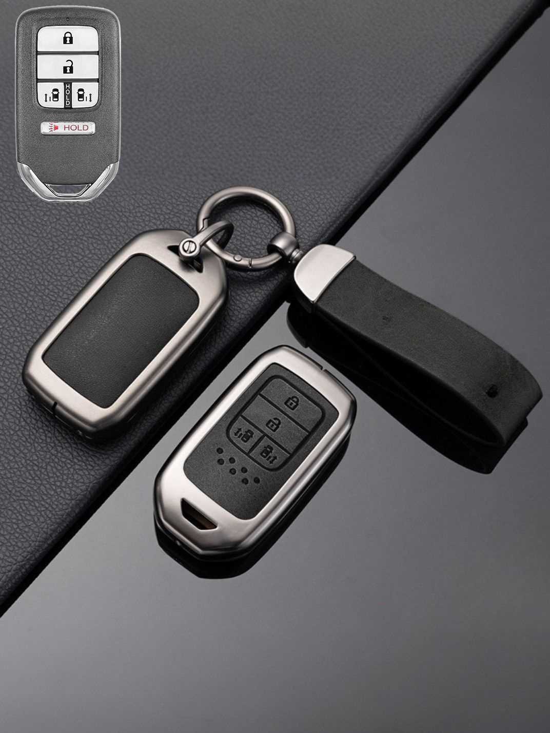 Honda Key Genuine Leather & Metal Frame