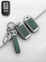 Vintage Leather Metal Alloy Honda Key Cover