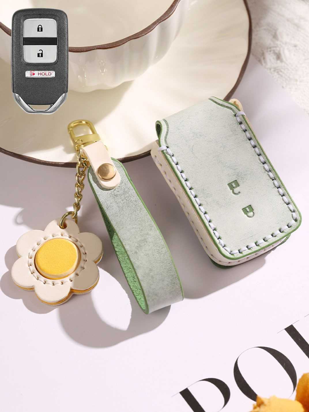 Premium Genuine Leather Honda Key Cover