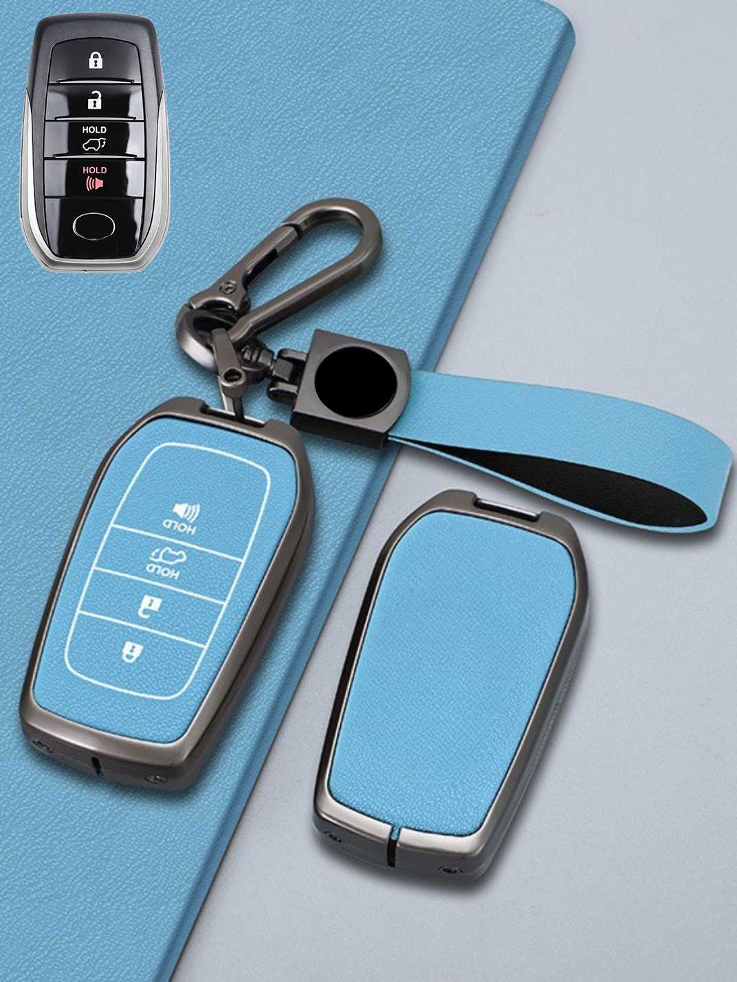 Toyota Key Genuine Leather & Metal Frame