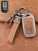 Honda Key Genuine Leather & Metal Frame