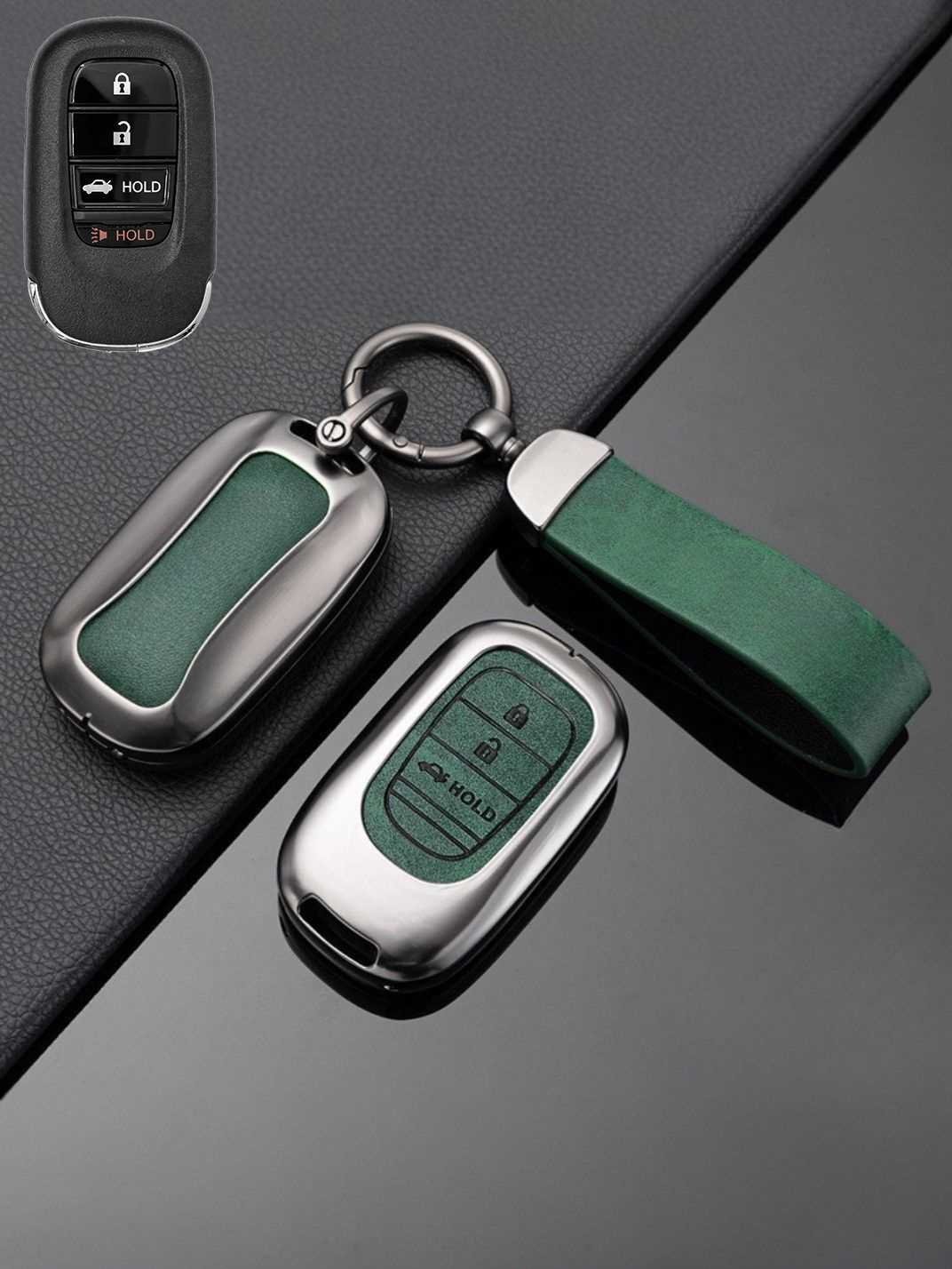 Honda Key Genuine Leather & Metal Frame