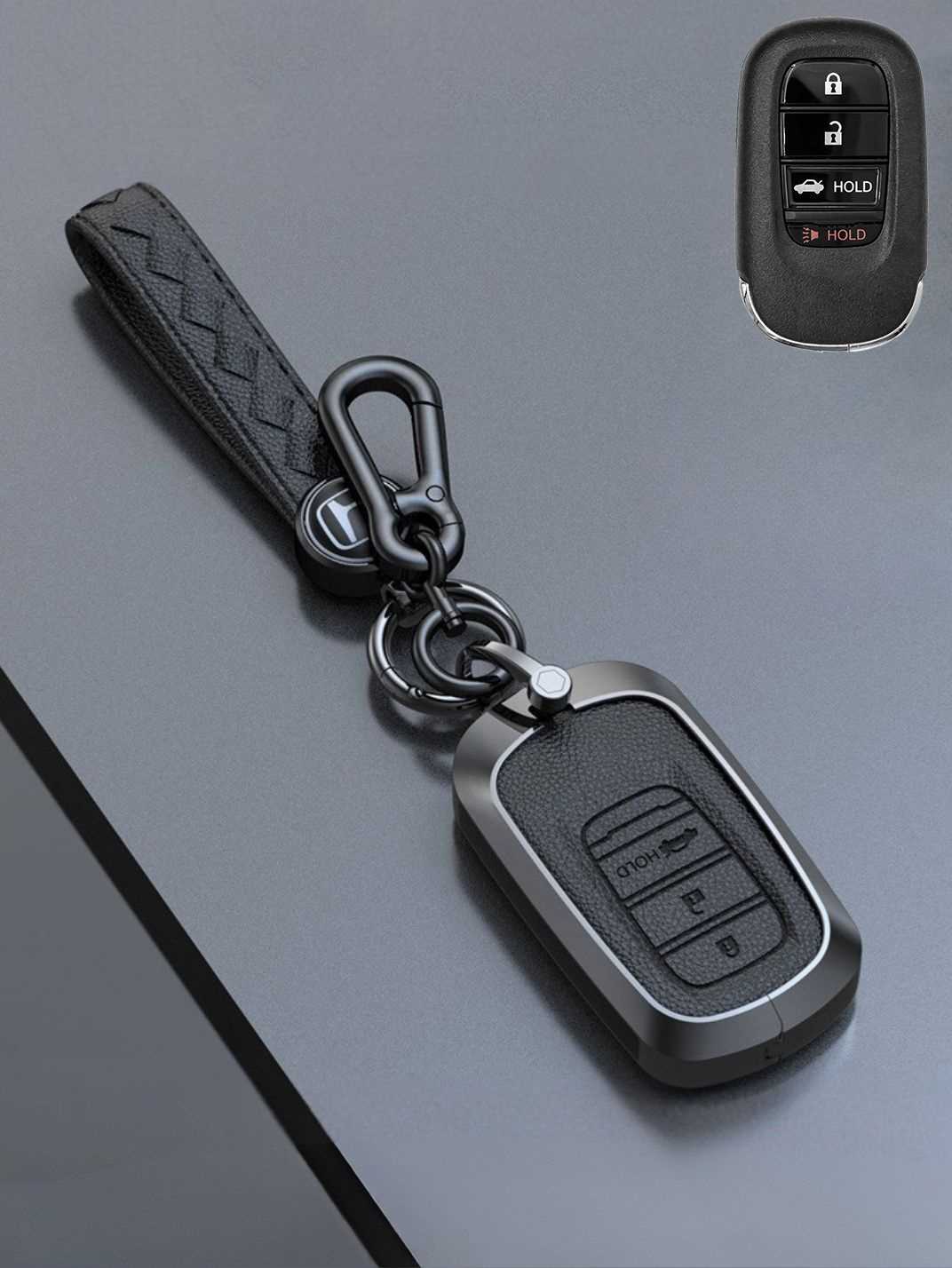 Honda Key Genuine Leather & Metal Frame