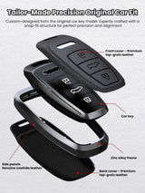 Audi Key Genuine Leather & Metal Frame Cover