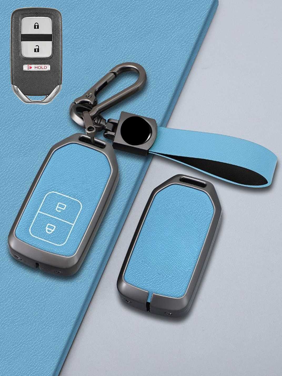 Honda Key Genuine Leather & Metal Frame