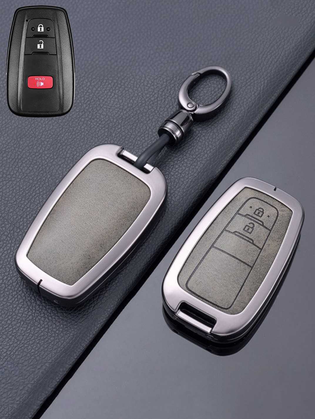 Toyota Key Genuine Leather & Metal Frame