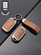 Honda Key Genuine Leather & Metal Frame