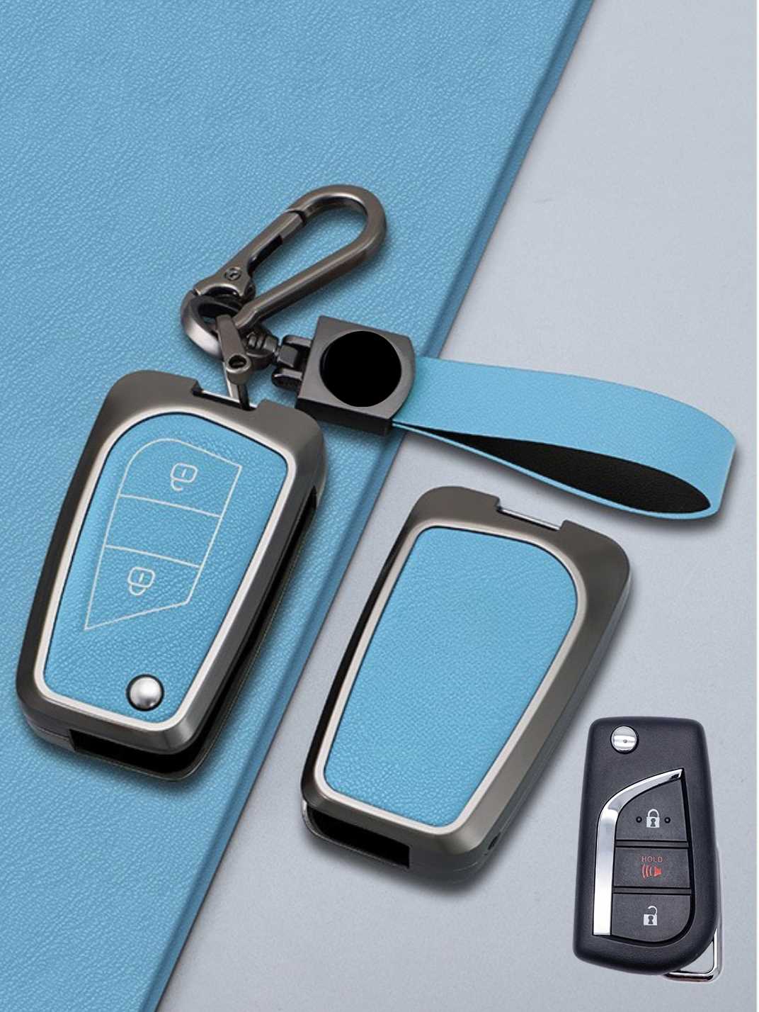 Toyota Key Genuine Leather & Metal Frame