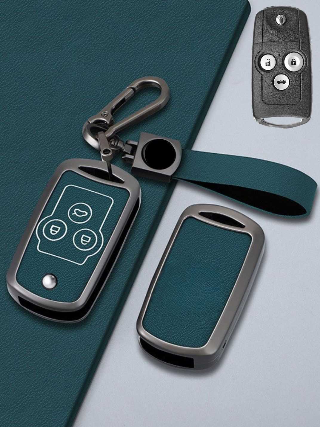 Honda Key Genuine Leather & Metal Frame