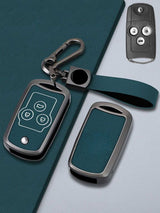 Honda Key Genuine Leather & Metal Frame