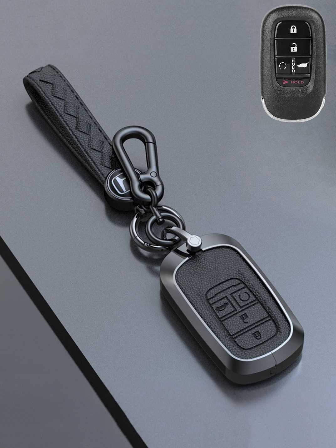 Honda Key Genuine Leather & Metal Frame