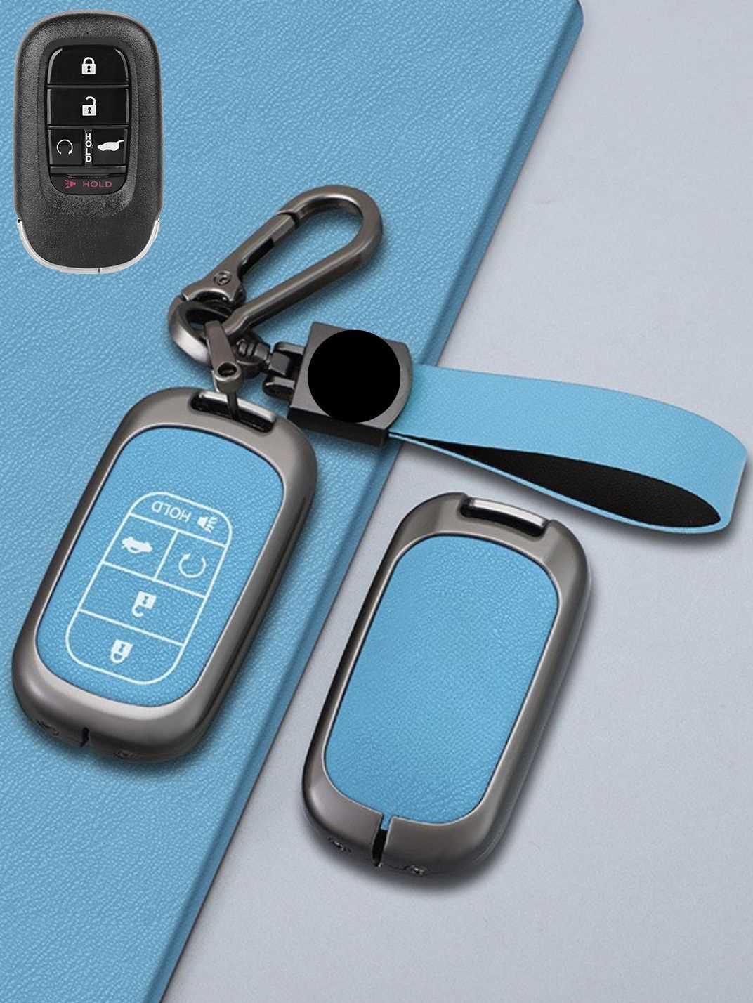 Honda Key Genuine Leather & Metal Frame