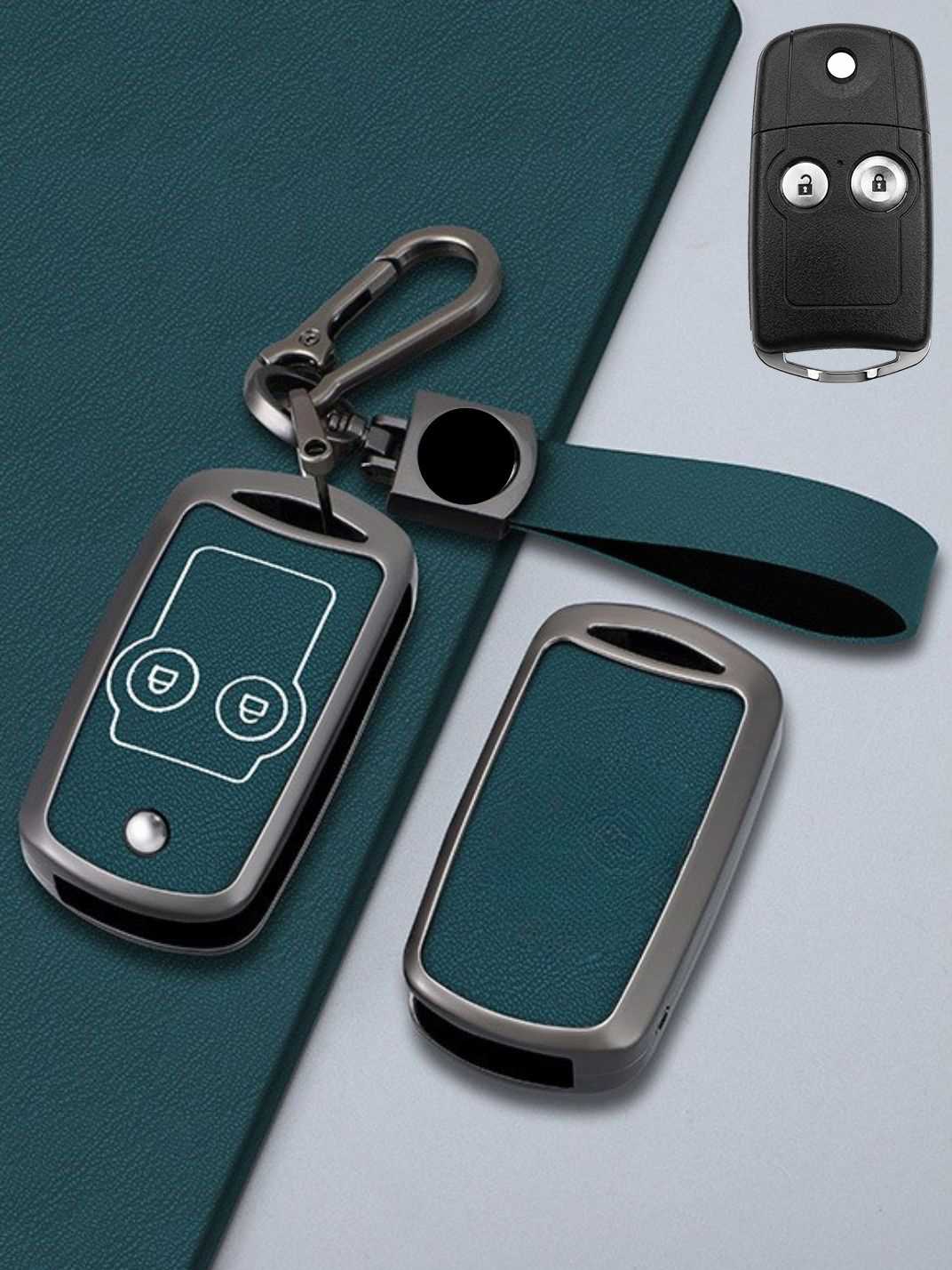 Honda Key Genuine Leather & Metal Frame