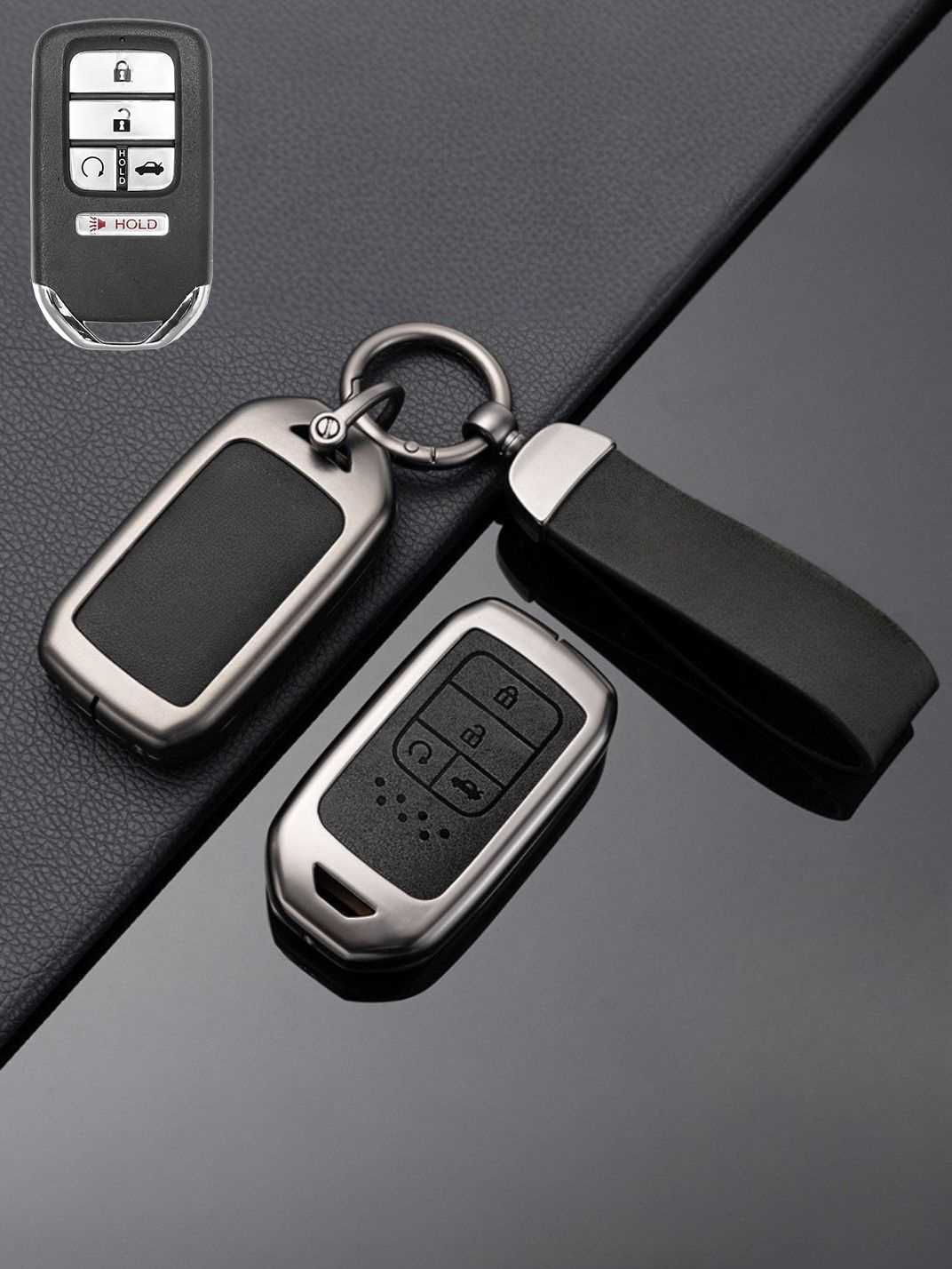 Honda Key Genuine Leather & Metal Frame