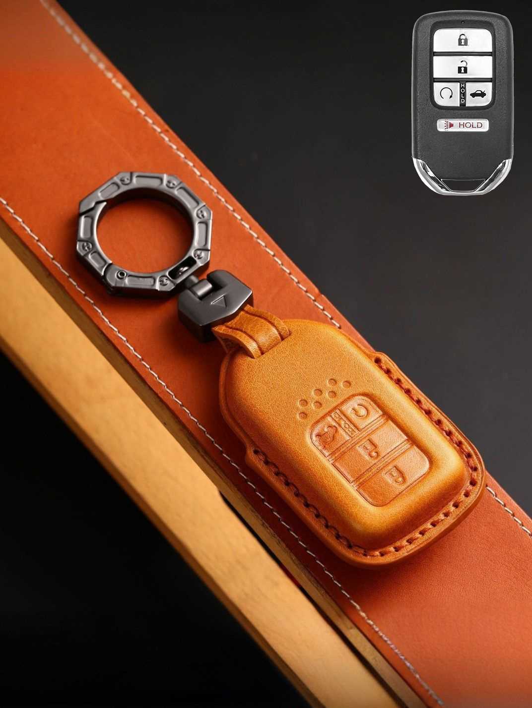 Premium Genuine Leather Honda Key Cover